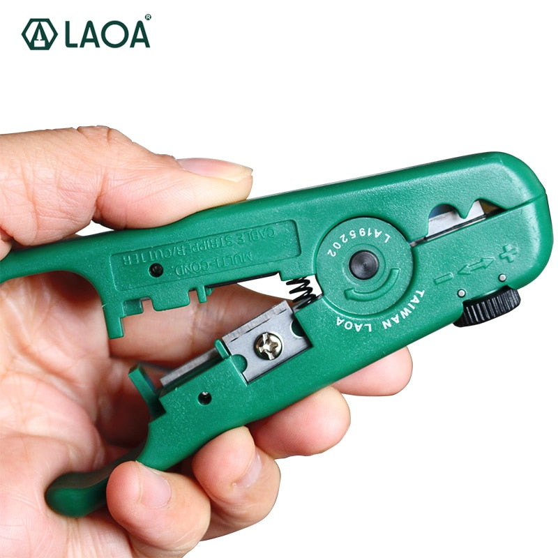 LAOA 1PCS Mini Multifunction Wire Stripper 3.2-9mm Adjustable Network Stripping Wire Cable Cutter Tools