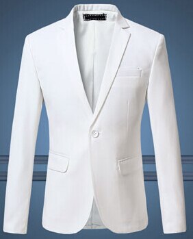 Black Classy Men's Blazer Jacket One Button Slim Wedding Suit Men Solid M-3XL Mens Casual Blazers White Customizable Big Size