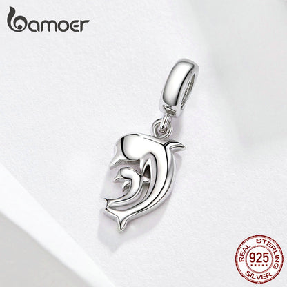 Happiness Dolphin Pendant Charms Fit Original Bracelet & Necklace 925 Sterling Silver Jewelry Symbol Of Love SCC1206