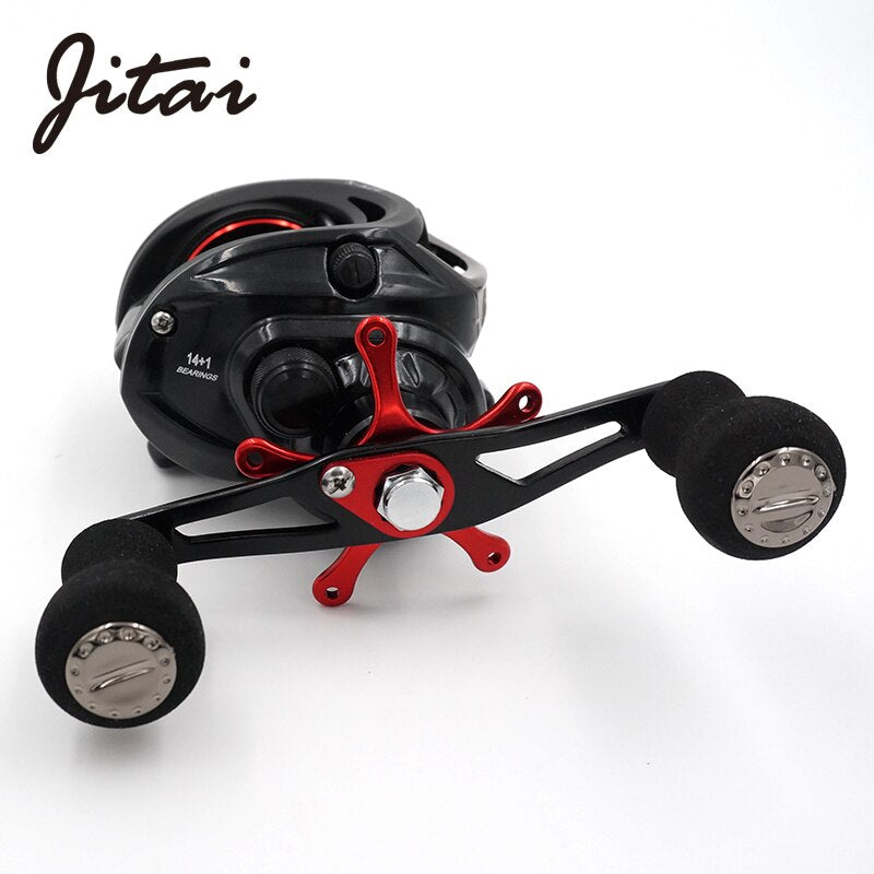 JITAI 14+1BB Baitcasting Fishing Reel 6.4:1 Gear Ratio 8Kg Braking Power High Quality Ultra Light China Fishing Reels Wheels