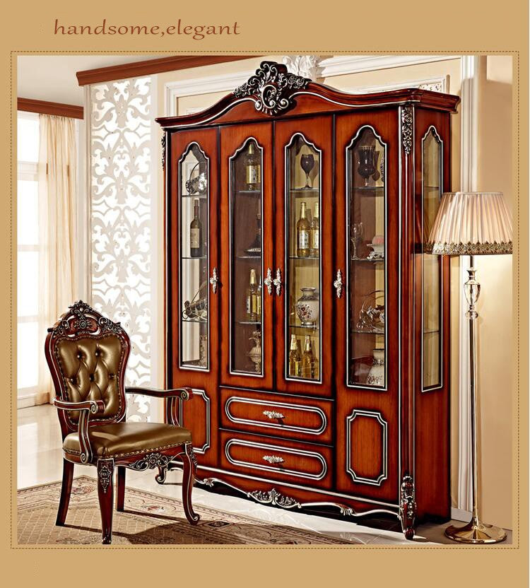 Antique European Cabinet. Storage Cabinet. Glasses. Plates. Cups.  pfy4005
