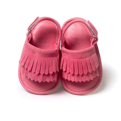 WEIXINBUY Baby Girl Sandals Summer Baby Shoes Casual Fashion Baby Girl Shoes Sandals For Girls PU Fringed Baby Sandals 9 Colors