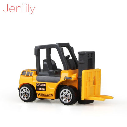 Jenilily Mini Diecast Car Construction Vehicle Engineering Car Excavator Dump Roller Truck Model Toys Lot for Children Adult