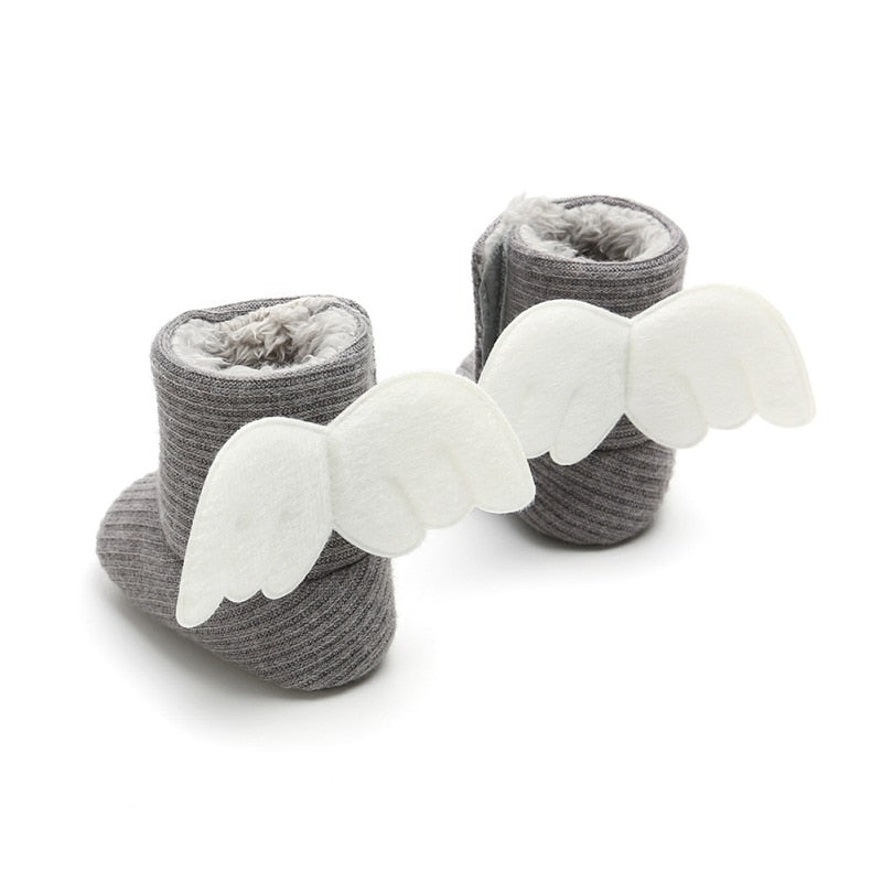 Winter Knitted Baby Warm Shoes Cute Baby Boot Kids Newborn Toddler Super Warm Wings Fly Boots