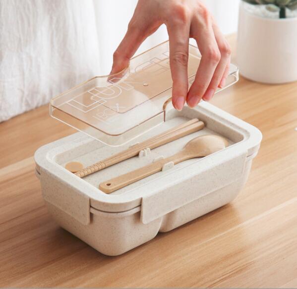 Wheat Straw Lunch Box Healthy Material Bento Boxes Microwave Dinnerware Food Storage Container Lunchbox