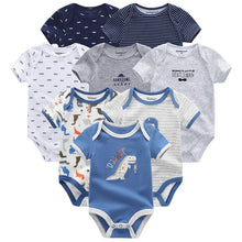 将图片加载到图库查看器，Baby Clothes 8Pcs/lots Unisex Newborn Boy&amp;Girl Rompers roupas de bebes Cotton Baby Toddler Jumpsuits Short Sleeve Baby Clothing
