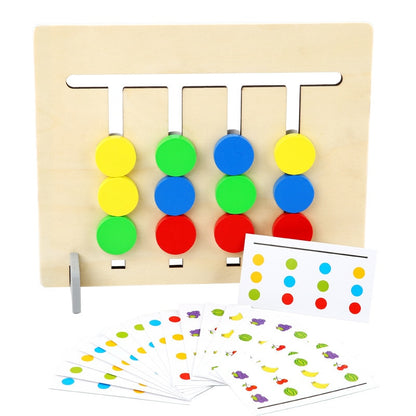 Montessori Toy Colors and Fruits Double Sided Matching Game Logical Reasoning Training Kids Educational Toys Children Wooden Toy