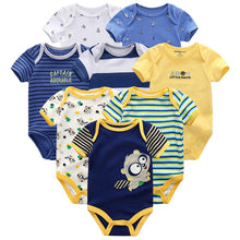 將圖片載入圖庫檢視器 Baby Clothes 8Pcs/lots Unisex Newborn Boy&amp;Girl Rompers roupas de bebes Cotton Baby Toddler Jumpsuits Short Sleeve Baby Clothing
