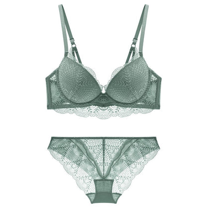 TERMEZY New Women underwear Set Lace Sexy Push-up Bra And Panty Sets Comfortable Brassiere Adjustable Straps Gathered Lingerie