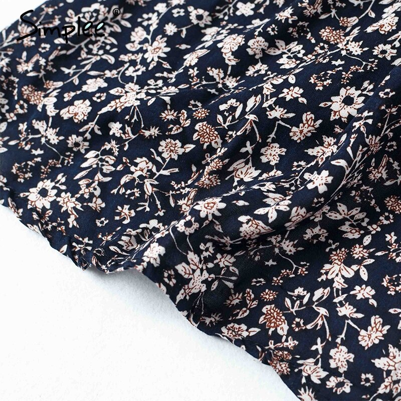 Simplee Off shoulder floral summer dress Vintage high waist beach dress women 2017 Sexy short dresses vestidos