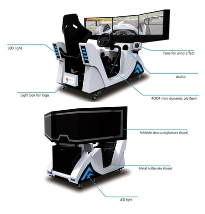 Game Hall 3 Screen Amusement Park Device Fairground Simulator Drive Car Racing Arcade Game Machine For Teenagers Adults