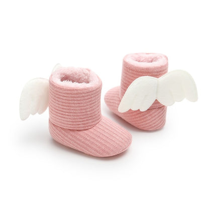 Winter Knitted Baby Warm Shoes Cute Baby Boot Kids Newborn Toddler Super Warm Wings Fly Boots
