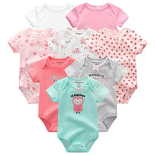 將圖片載入圖庫檢視器 Baby Clothes 8Pcs/lots Unisex Newborn Boy&amp;Girl Rompers roupas de bebes Cotton Baby Toddler Jumpsuits Short Sleeve Baby Clothing
