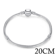 Cargar imagen en el visor de la galería, BAMOER 5 Style Silver Color LOVE Snake Chain Bracelet &amp; Bangle 16CM-21CM Pulseras Lobster PA1104
