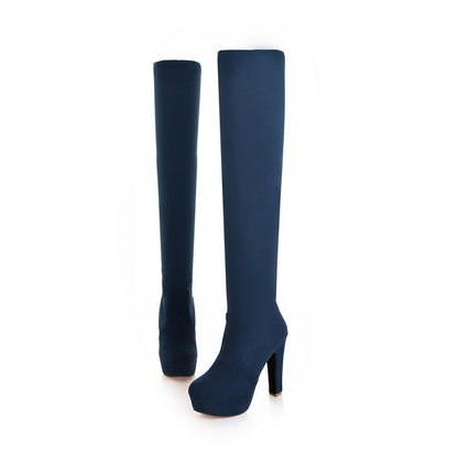 QUTAA 2020 New Women Boots Sexy Fashion Over the Knee Boots Sexy Thin Square Heel Boot Platform Woman Shoes Black size 34-43