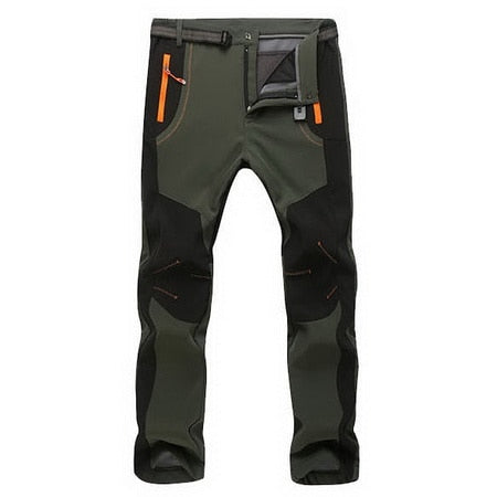 LOMAIYI 5XL Men's Warm Winter Pants Men Fleece Lining Cargo Pants Mens Waterproof Trousers Male Stretch Casual Work Pants AM110