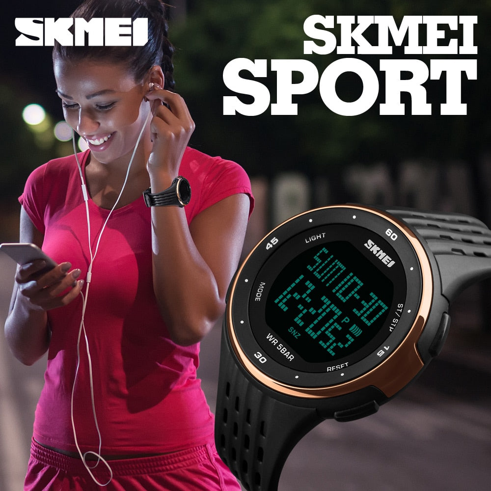 Women Sport Watches 50m Waterproof LED Digital Military Watches SKMEI Women Outdoor Electronics Wristwatches Relogio Masculino