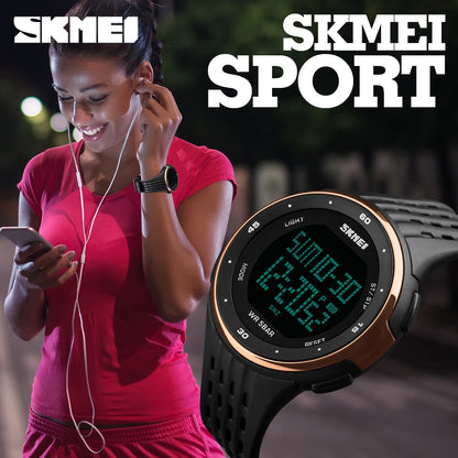 Women Sport Watches 50m Waterproof LED Digital Military Watches SKMEI Women Outdoor Electronics Wristwatches Relogio Masculino