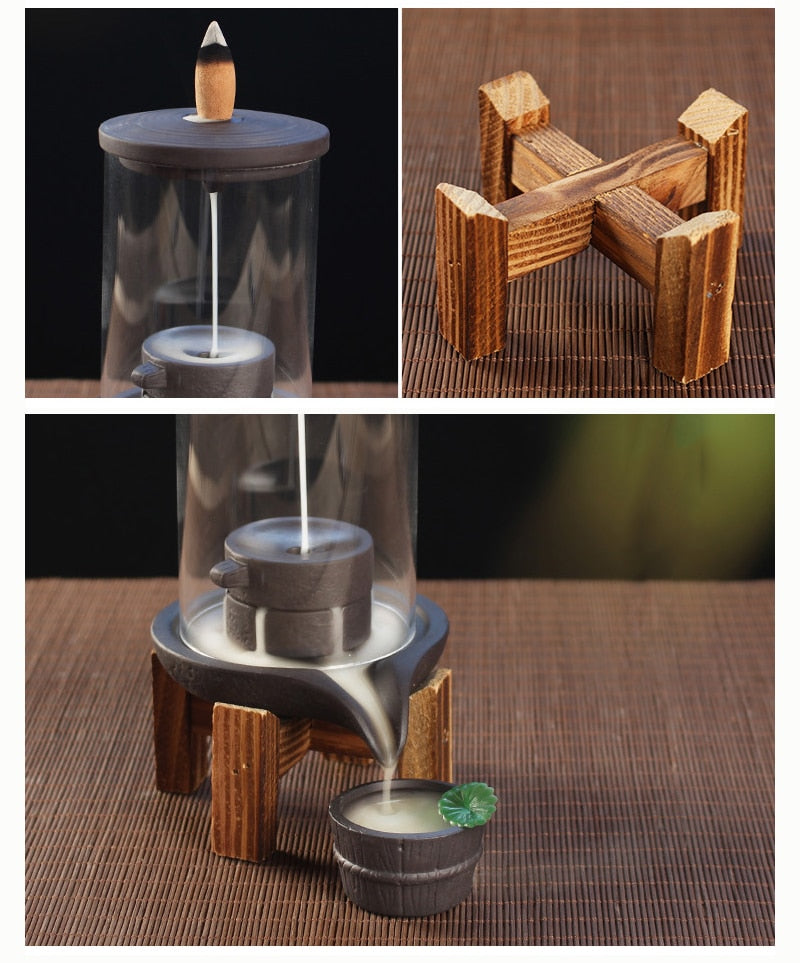 Creative Backflow Incense Burner Ceramic Ornaments Zen Home Indoor Sandalwood Ornamental Aromatherapy Stove