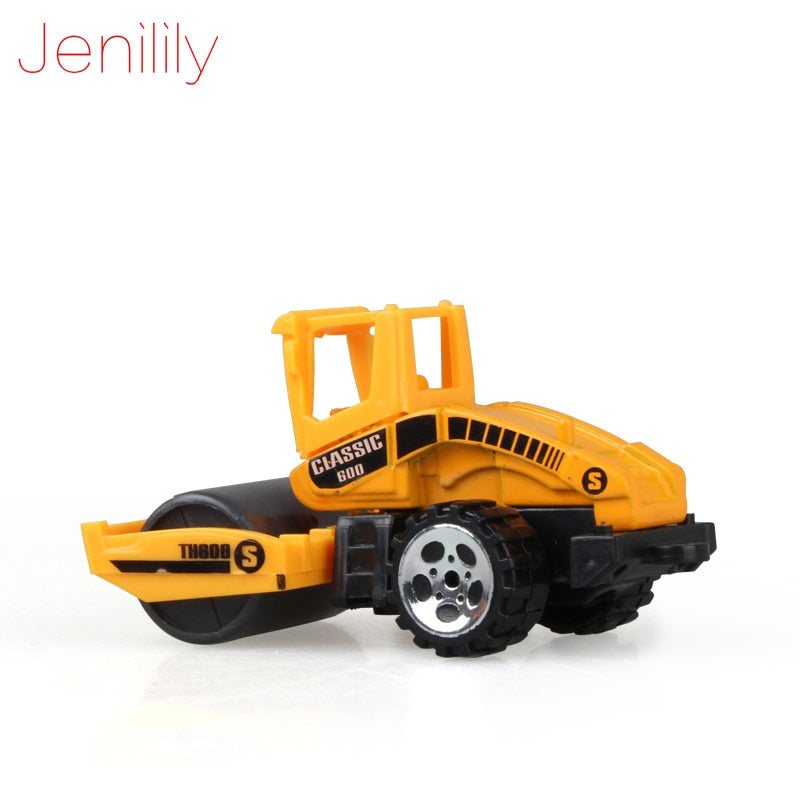 Jenilily Mini Diecast Car Construction Vehicle Engineering Car Excavator Dump Roller Truck Model Toys Lot for Children Adult