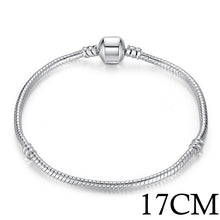 Cargar imagen en el visor de la galería, BAMOER 5 Style Silver Color LOVE Snake Chain Bracelet &amp; Bangle 16CM-21CM Pulseras Lobster PA1104
