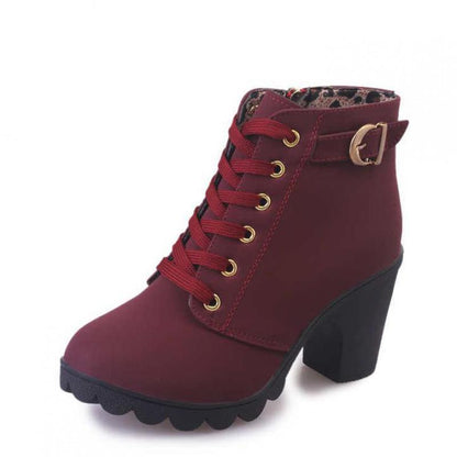 Plus Size 35-43 Winter Casual Women Pumps Warm Ankle Boots Waterproof High Heels Snow 2020 Shoes Botas Patent Botas Muje