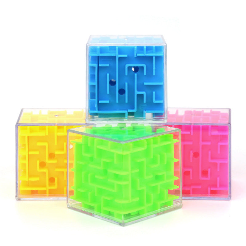 TOBEFU 3D Maze Magic Cube Transparent Six-sided Puzzle Speed Cube Rolling Ball Game Cubos Maze Toys for Children Educational