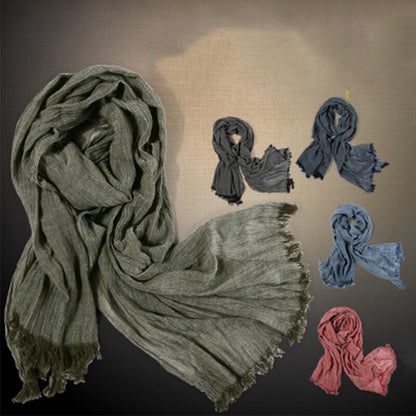 Fashion Classic Retro Scarf Cotton linen lady Men Autumn Multifunctional Soft warm long scarf Multicolor Tassel scarves 72*196cm