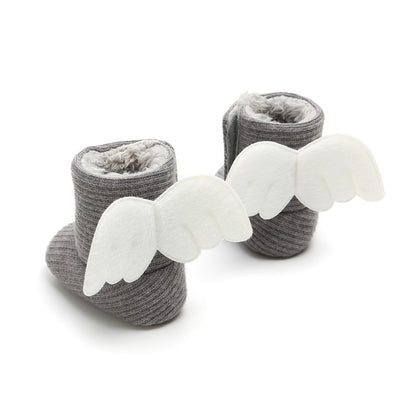 Winter Knitted Baby Warm Shoes Cute Baby Boot Kids Newborn Toddler Super Warm Wings Fly Boots
