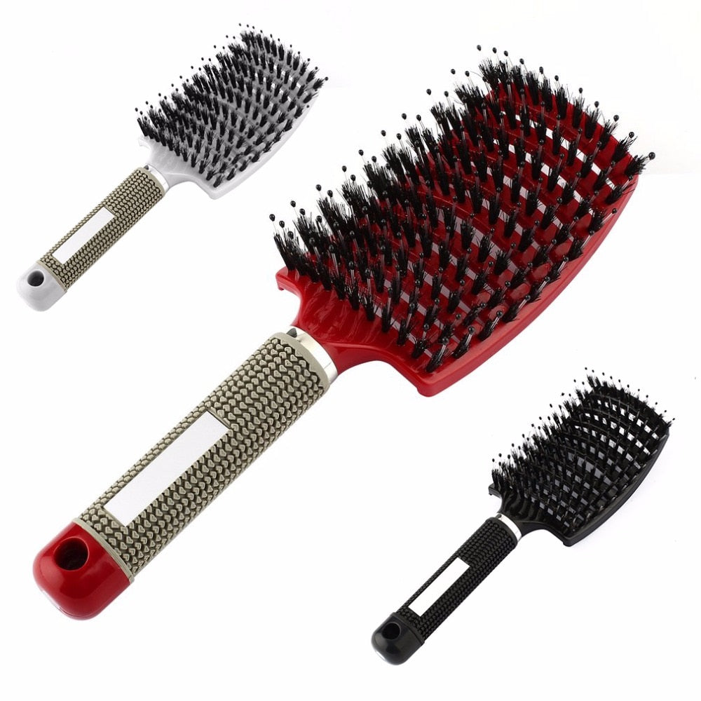 7 Color Women Hair Scalp Massage Comb Bristle Nylon Hairbrush Wet Curly Detangle Hair Brush for Salon Hairdressing Styling Tools