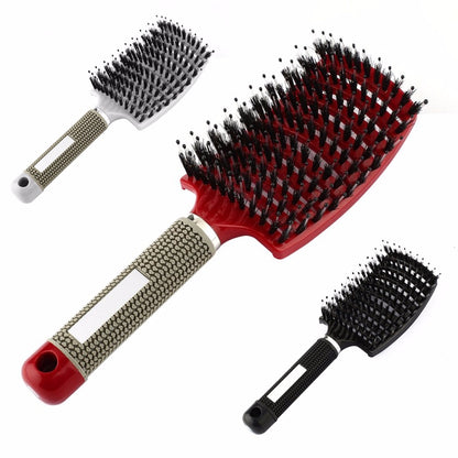7 Color Women Hair Scalp Massage Comb Bristle Nylon Hairbrush Wet Curly Detangle Hair Brush for Salon Hairdressing Styling Tools