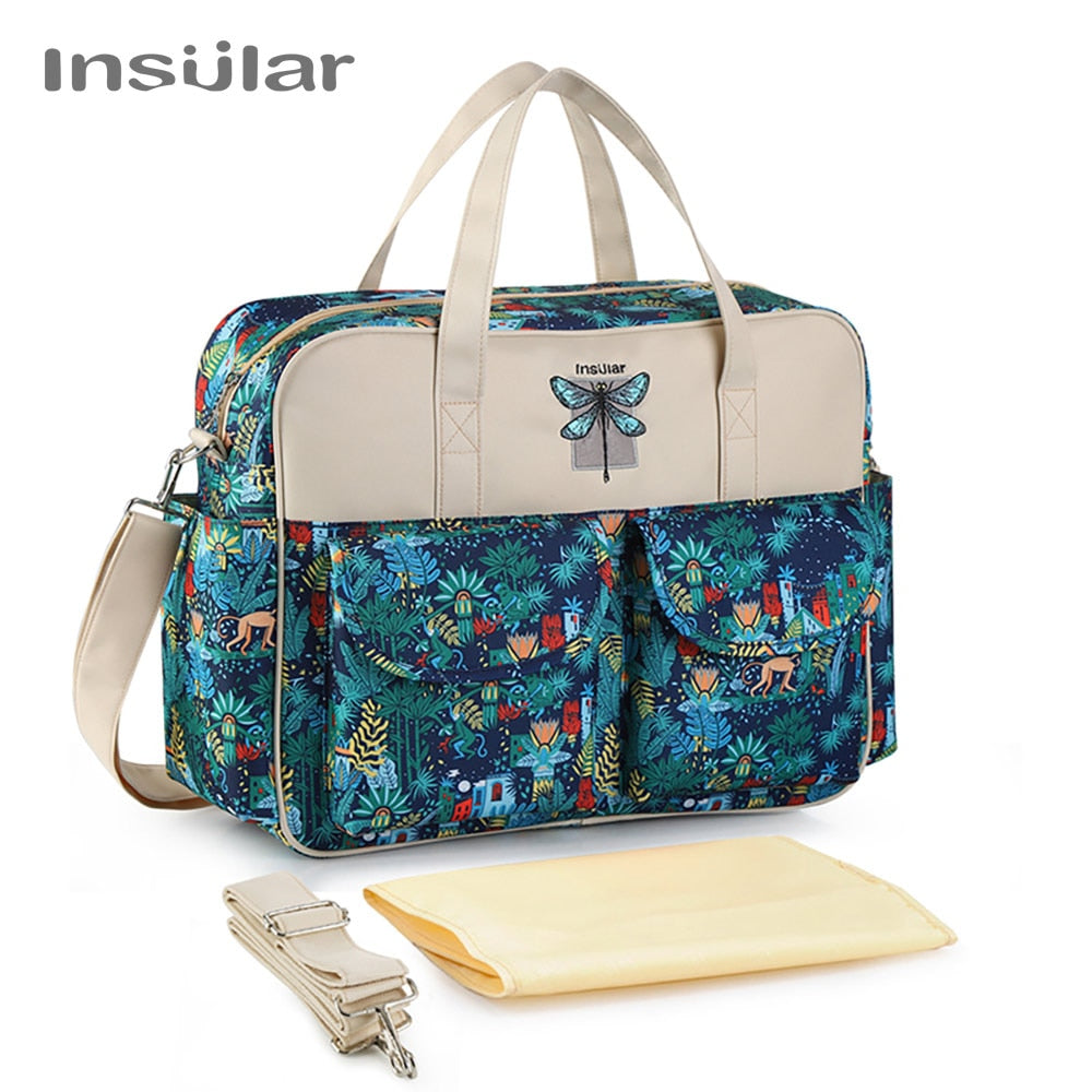 Insular New Style Waterproof Diaper Bag Large Capacity Messenger Travel Bag Multifunctional Maternity Mother Baby Stroller Bags