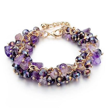 CHICVIE Charm Bracelets & Bangles with Stones Gold color Bracelet Femme for Women Jewelry personalized Purple Bracelet SBR140192
