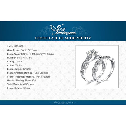 JPalace Infinity Engagement Ring Set 925 Sterling Silver Rings for Women Anniversary Wedding Rings Bridal Set Silver 925 Jewelry