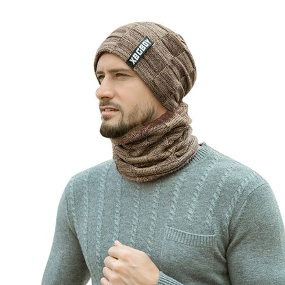 Winter Men Knitted Hat Headgear Bib suit Caps Plus Velvet Thick Wool Hat Autumn And Winter Knit Hat czapka zimowa sombrero mujer