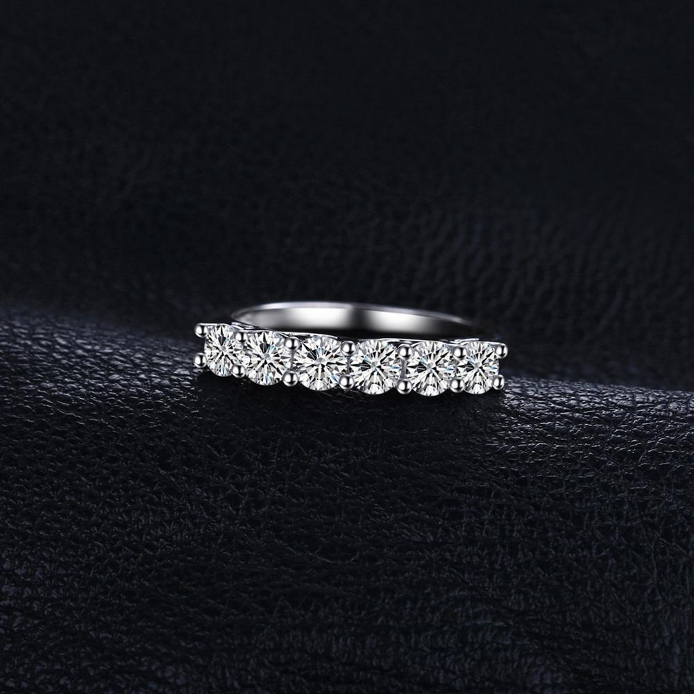 JewelryPalace CZ Wedding Rings 925 Sterling Silver Rings for Women Stackable Anniversary Ring Eternity Band Silver 925 Jewelry