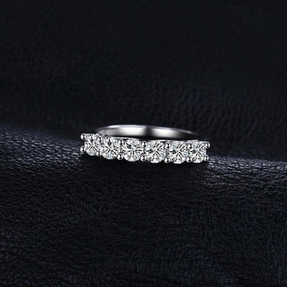 JewelryPalace CZ Wedding Rings 925 Sterling Silver Rings for Women Stackable Anniversary Ring Eternity Band Silver 925 Jewelry