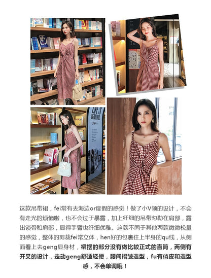 Simple Women's Pocket Polka Dots Cotton Midi Dress Summer Casual