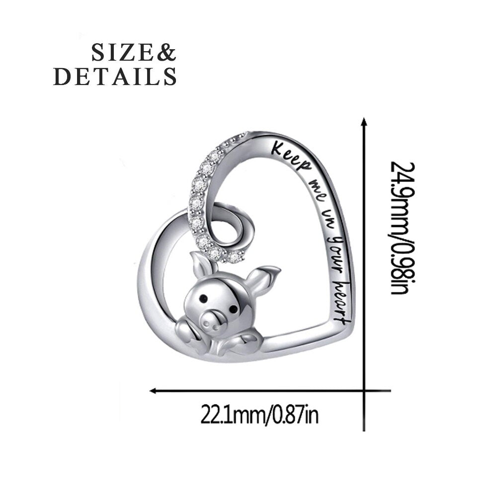 sterling silver cute zodiac pig pendant jewelry student Korean version of the wild couple gift jewellery necklace