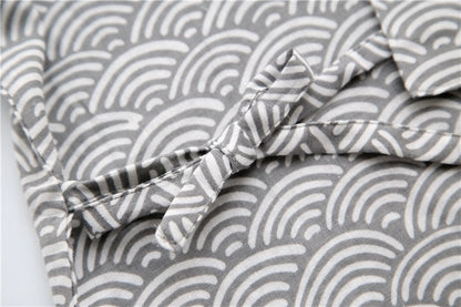 Simple Wave 100% cotton Men's pyjamas men short sleeves sleepwear Japanese Kimono pajamas sets shorts home bathrobes bedgown