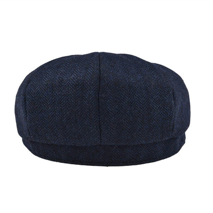 BOTVELA Wool Tweed Newsboy Cap Herringbone Men Women Gatsby Retro Hat Driver Flat Cap Black Brown Green Navy Blue 005