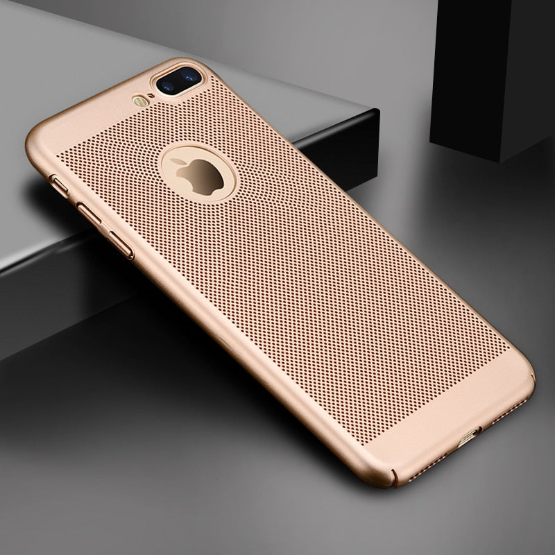 Ultra Slim Phone Case For iPhone 6 6s 7 8 Plus Hollow Heat Dissipation Case Hard PC For iPhone 5 S SE 11 12 Pro XR X XS MAX i12
