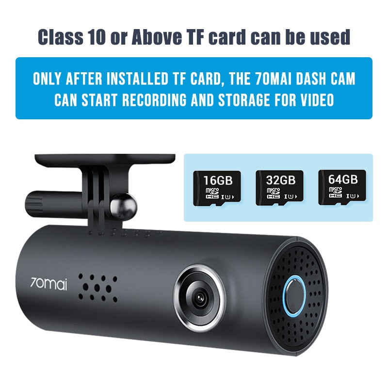 70mai Smart Dash Cam 1S English Voice Control 70 Mai Car Camera 1080P 130FOV Wifi 70mai Car DVR Car Recorder Auto Recorder Wifi