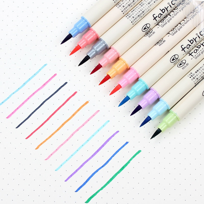 Fineliner Soft Brush Pen Art Colored Marker Pens Set Pencils DIY Calligraphy Drawing Write School Stationery Supplies