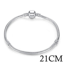 Cargar imagen en el visor de la galería, BAMOER 5 Style Silver Color LOVE Snake Chain Bracelet &amp; Bangle 16CM-21CM Pulseras Lobster PA1104
