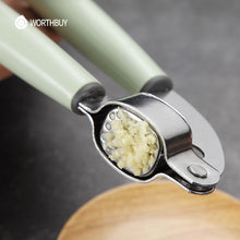 Load image into Gallery viewer, WORTHBUY Stainless Steel Garlic Press Ginger Chopper Kitchen Vegetable Tools Garlic Grinder Crusher With Plastic Handle
