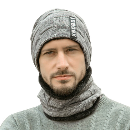 Winter Men Knitted Hat Headgear Bib suit Caps Plus Velvet Thick Wool Hat Autumn And Winter Knit Hat czapka zimowa sombrero mujer