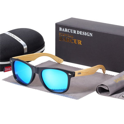 BARCUR Polarized Bamboo Sunglasses Men Wooden Sun Glasses Women Brand Original Wood Glasses Oculos De Sol Masculino