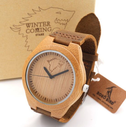 Men Quartz Real Bamboo Wooden Watch