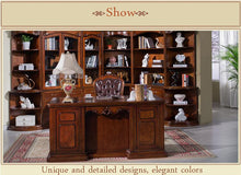 Load image into Gallery viewer, American furniture dark color office desk study desk with drawer storage function p10275
